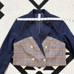 Anthropologie Dolan x Corset Linen Blend Cropped Blazer in Navy Size XS Photo 8
