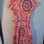 Tommy Hilfiger  Multicolor Paisley Print Wrap Dress Short Sleeve Cotton Blend‎ Photo 3