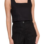 Central Park West NWT  Linen Blend Hazel Top in Black Photo 0