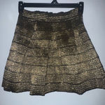 Ginger G women’s pleated gold black mini skirt medium Photo 0