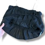 Lulus  Black Peplum Cami Top Women’s Small‎ Textured Sheer Stripe Ruffle Hem Photo 4