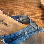 Minnetonka  Denim Thong Sandals Size 9 Boho Western Braided Detail flip flops Photo 3