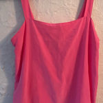 Vintage Malbe Hot Pink 100% Silk Square Neckline Tank Top, Elastic Back Band; 6 Photo 0