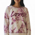 Victoria's Secret  White Purple Pink Slouchy Pullover Sweatshirt Wide Neck Top M Photo 0