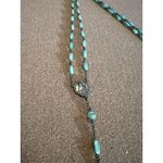 Art Deco Style RosaryAqua Glass Beads Silver Photo 3