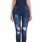 Skinny denim overalls distressed ripped jeans Blue Size M Photo 0