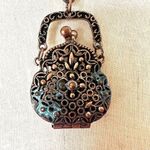 Filagree purse locket pendant necklace Photo 9