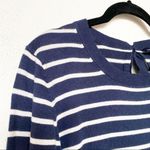 French Connection Nautical Stripe Bow Back Crewneck Sweater Size Medium Photo 2