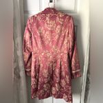 Bisou Bisou  Floral trench coat jacket tapestry floral Size 8 cotton button down Photo 7