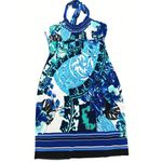 Cache Halter Dress Size 8 Blue Floral Print Polyester Spandex Photo 8