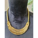 Womens Gold Tone Twisted Rope Statement Necklace With Lobster Clasp Lock Jewelry Photo 6