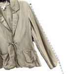 J Jill Blazer Jacket Women XS Tan Tencel Linen Blend Tie Front Coastal Cottage Photo 8
