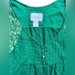 Deletta  Green Lace Accent Tank Top Size Large Photo 1