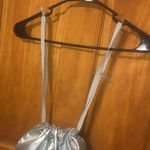 Athleta 371. Metallic Silver Drawstring Bag Photo 3
