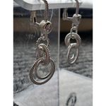 Judith Ripka  Triple Hoop Circle Drop Earrings in Sterling Silver 925 Photo 1