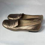 Trotters Gold Leather Loafers Womens Size 8.5 M Horsebit Style Chain Hardware Photo 3