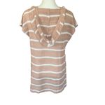 Olivaceous size M/L sleeveless hooded dusty rose and white striped coverup Photo 3