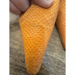 Andrea Pfister Couture Orange Embossed Pointed Toe Leather Pumps Slingback Size 9 Photo 11