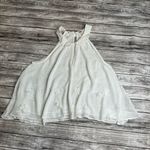 Free People  Women's Crop Sheer Floral High Neck Tank Top XS Extra Small Cream Photo 1