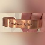 COPPER "The moment is now” HEALING MAGNETIC THERAPY BANGLE /CUFF Gold Photo 3