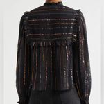 Farm Rio  Metallic Striped Ruffle Top in size XS Photo 1