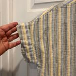 Sonoma ‎ Goods For Life Oversized Button Up Shirt Yellow Striped Gauze Medium Photo 1