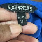 EXPRESS Women's Cobalt Blue Roll Tab Sleeve Belted Portofino Shirt Dress XS Photo 8