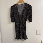Reformation  Deanna Wrap Dress Size Medium Confetti Black Photo 1