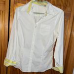 L.L. Bean White Shirt with Yellow Collar Photo 4