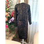 Modcloth NEW Golden Record Party Wrap Dress Black Photo 8