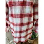 Old Navy  Maternity White & Red Collared Long Sleeve Buttons Down Casual Shirt L Photo 4