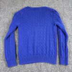Ralph Lauren Vintage Y2K  Sport Blue Cable Knit V-Neck Sweater XL Classic Cotton Photo 3