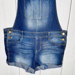 No Boundaries  Short Jeans Overalls Stretch Denim Size L (11-13) Cuffed Photo 2