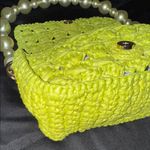 BTB Los Angeles Shiloh Green Woven Clutch/Shoulder Bag with Pearl Handle Photo 9