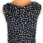 Vintage 1990s Maxi Dress Sleeveless Black White Polka Dot Print Cowl Neck Flowy Size 12 Photo 4