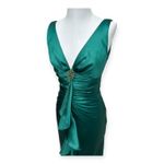 Rampage Vintage Y2K Formal Emerald Green Satin Dress Women's Size 7 Retro Glam Photo 3