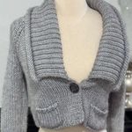 The Limited  Grey Cropped Cardigan Sweater  Photo 0