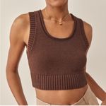 Reformation  Norma Cotton Knit Tank in Chestnut size XS Cropped‎ Photo 8