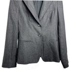 Max Mara VIRGIN WOOL Unstructured Single Breasted pocket dark grey Blazer sz 12 L Photo 3
