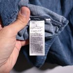 Gap  Women's Blue Chambray Pleated Tunic Shirt Long Sleeve Size L Country Boho‎ Photo 3