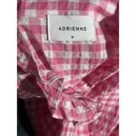 Adrienne  Seersucker Shirtdress Size M  Pink Gingham Cottagecore Preppy Midi EUC Photo 3