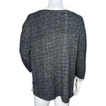 Sanctuary Sweatshirt Womens Medium Black Gray Beaded Rolled Sleeve Updated Basic Photo 3