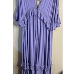 Free People  Paradiso Maxi Dress purple high low double V dress, size medium Photo 4