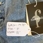 NWT Flamingals Wide Leg Button Fly High Waist Stretchy Jeans Size Medium Blue Photo 7