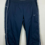 Nike  Cropped Capri Pants L Athletic‎ Training Navy Blue Lightweight Women Photo 0