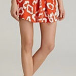 Diane Von Furstenberg DVF  ERANTHE Silk Jersey Mini Skirt Leopard Falls Coral Photo 0