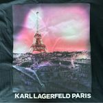 Karl Lagerfeld  Paris Eiffel Tower in the Evening Short Sleeve Black T-Shirt Photo 2