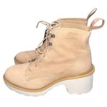 Sorel NEW  Women’s Tan Suede Hi Line Heel Lace Chelsea Boots size 9 Photo 6