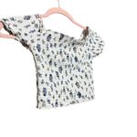 Urban Outfitters  White Blue Floral Off Shoulder Crop Top‎ Size XS stretchy Photo 4