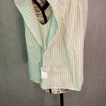 Old Navy  Light Green Striped Button Down Shirt Size Small Photo 4